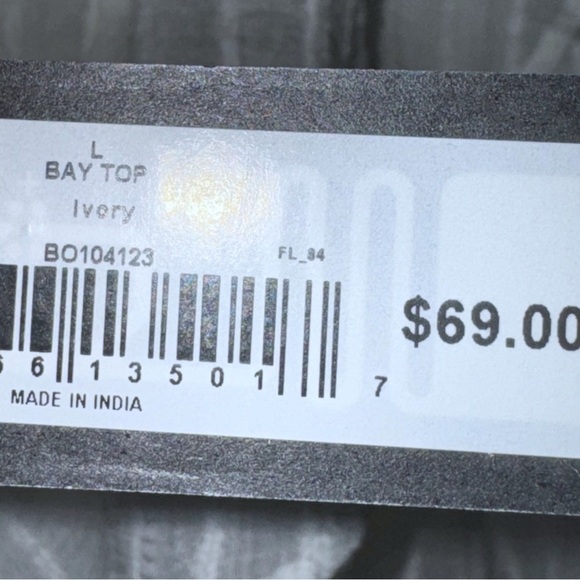 New Steve Madden Bay Ruffle Crop Top Coconut Milk Sz Large CottageCore Romantic - Picture 11 of 15